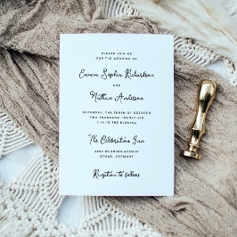 Sweet and Whimsical Simple Black and White Wedding Einladung