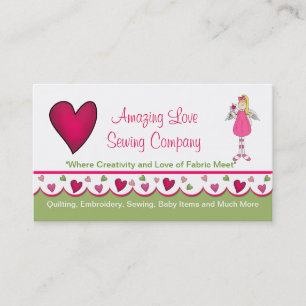 Sweet Angel and Hearts Custom Business Card 2 Visitenkarte