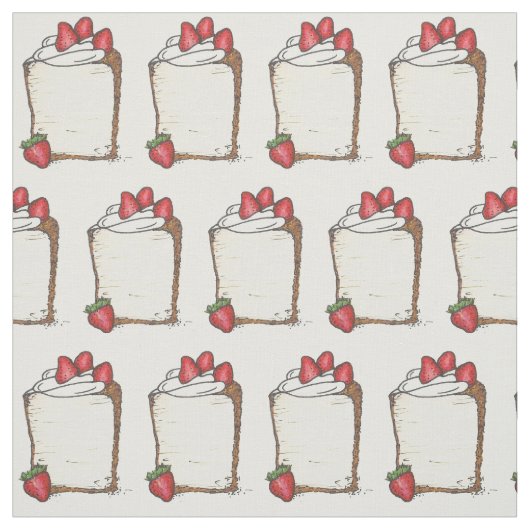 Sweet Angel Food Angelfood Cake Slice Erdbeeren Stoff (Muster)
