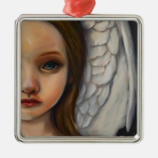 Sweet Angel Girl Ornament Aus Metall (Vorne)