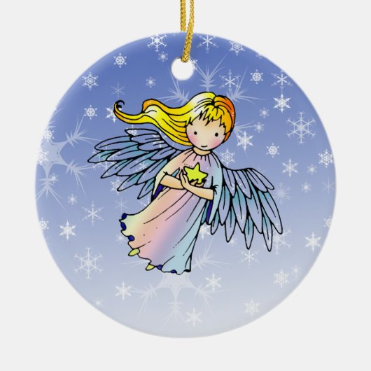 Sweet Angel Holding Star Weihnachtsschmuck (Vorne)