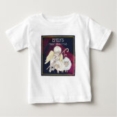 Sweet Angel Shepherd mit Lämmern Erste Weihnachten Baby T-shirt (Vorderseite)