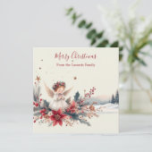 Sweet Angel Weihnachtsbilder Feiertagskarte (Stehend Vorderseite)