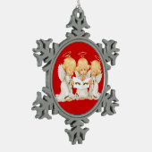 Sweet Angels Christmas Carols Schneeflocken Zinn-Ornament (Links)