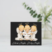 Sweet Angels Stille Nacht Postkarte (Stehend Vorderseite)