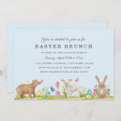 Sweet Animal Egg Blue Oaster Brunch Card Einladung (Vorne/Hinten)