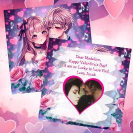 Sweet Anime Personalisiert Foto Valentinstag Karte