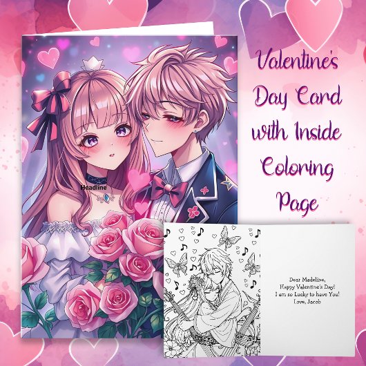 Sweet Anime Personalisiert Foto Valentinstag Karte