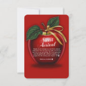 Sweet Ankunft Red Apple Baby Dusche Dankeskarte (Vorderseite)
