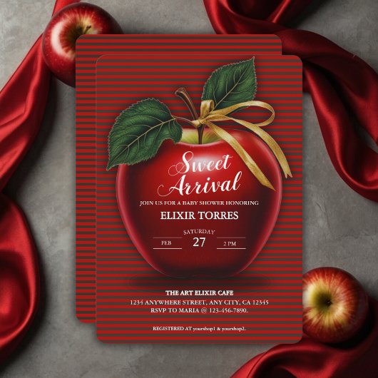 Sweet Ankunft Red Apple Baby Dusche Einladung
