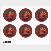 Sweet Ankunft Red Apple Baby Dusche Runder Aufkleber (Blatt)