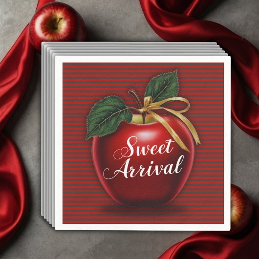 Sweet Ankunft Red Apple Baby Dusche Serviette