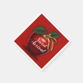 Sweet Ankunft Red Apple Baby Dusche Serviette (Ecke)