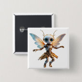Sweet Ant Girl Dancing Robot Pixie Button (Vorne & Hinten)