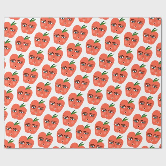 Sweet Äpfel Whimsical Muster Geschenkpapier (Flach)