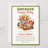 Sweet Apple Harvest Locale Grown Baby Shower Einladung (Vorderseite)