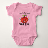 🍎 Sweet Apple Joy mit benutzerdefiniertem Text Baby Strampler (Vorderseite)
