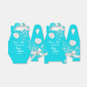 Sweet Aqua Blue Color Wild Blume Babydusche Geschenkschachtel (Ungefaltet)