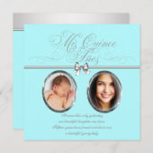 Sweet Aquamarin Blue Foto Quinceanera Einladung (Vorne/Hinten)