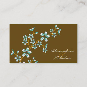 Sweet Aquamarin Cherry Blossom Wedding Website Car Begleitkarte