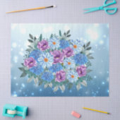 Sweet Aquamarin Lila Blue Floral Bouquet Decoupage Seidenpapier (Basteln)