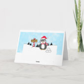 Sweet Aquamarin Snowman and bird Wintery Day Karte (Rückseite)