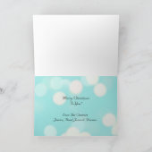 Sweet Aquamarin Snowman and bird Wintery Day Karte (Innenseite)