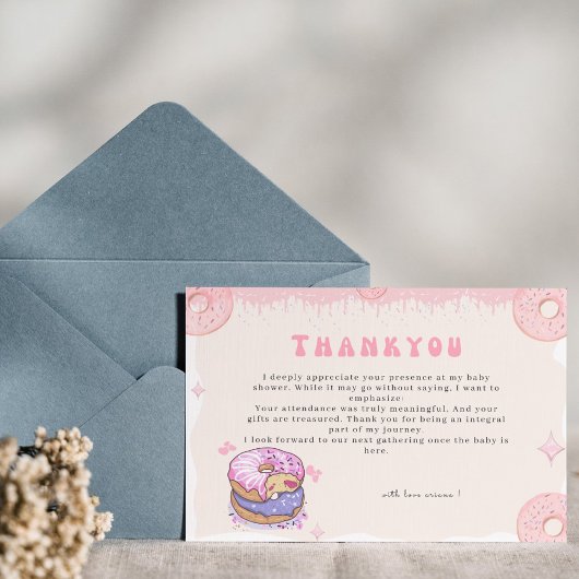 Sweet Aquarell niedlich Donuts Drehbuch Babydusche Dankeskarte