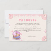 Sweet Aquarell niedlich Donuts Drehbuch Babydusche Dankeskarte (Vorderseite)