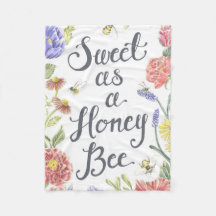Sweet as a Honey Bee Fleece Blanket