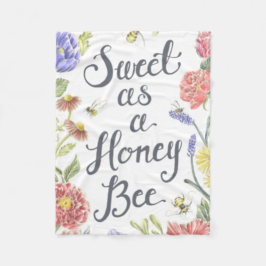 Sweet as a Honey Bee Fleece Blanket (Vorderseite)