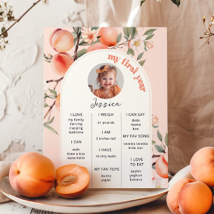 Sweet as a peach 1s Geburtstagsparty Foto Meilenst Poster