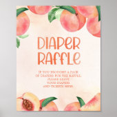 Sweet as a Peach Baby Duwer Windel Raffle Sign Poster (Vorne)