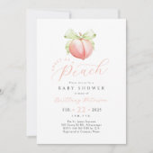 Sweet as a Peach Baby Shower Einladung (Vorderseite)