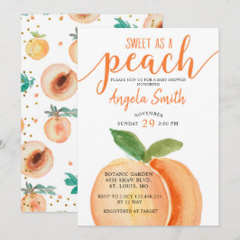 Sweet as a Peach Baby Shower Einladung