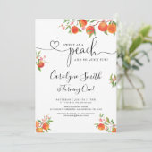 Sweet as a Peach Birthday Einladung (Stehend Vorderseite)