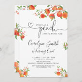 Sweet as a Peach Birthday Einladung (Vorne/Hinten)