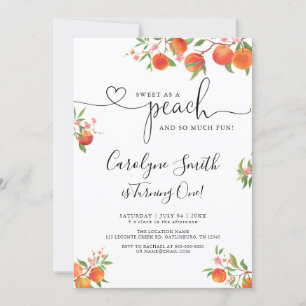 Sweet as a Peach Birthday Einladung