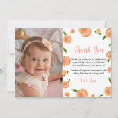 Sweet as a Peach Birthday Foto Danke Karte (Vorderseite)