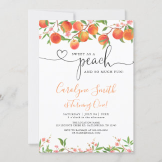 Sweet as a Peach Birthday Party Einladung