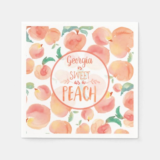Sweet as a Peach Birthday Party Napkins Serviette (Vorderseite)
