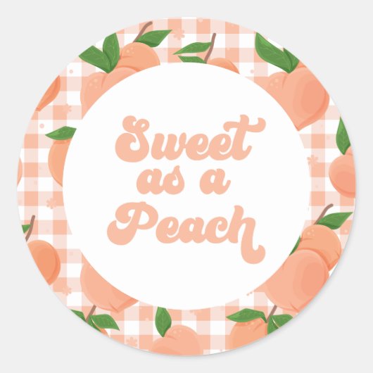 Sweet as a Peach Birthday Runder Aufkleber (Vorderseite)