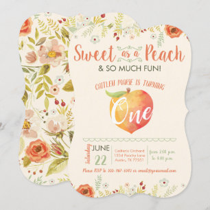 Sweet as a Peach First Birthday Einladung