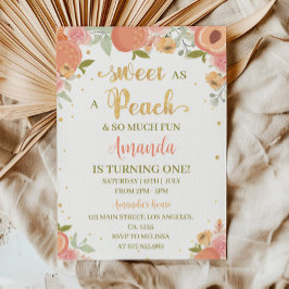 Sweet as a Peach First Birthday Einladung