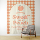 Sweet As A Peach Fruit Pink Orange Birthday Party Wandteppich (Beispiel)