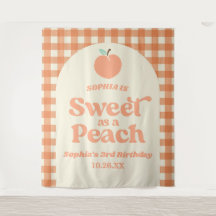 Sweet As A Peach Fruit Pink Orange Birthday Party