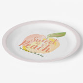 Sweet as a Peach Girl Pink Birthday Pappteller (Schrägansicht)