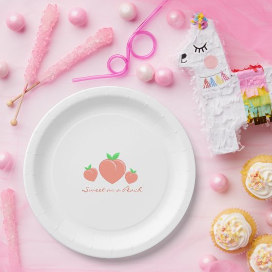 Sweet as a Peach Girly Birthday Pappteller (Party)