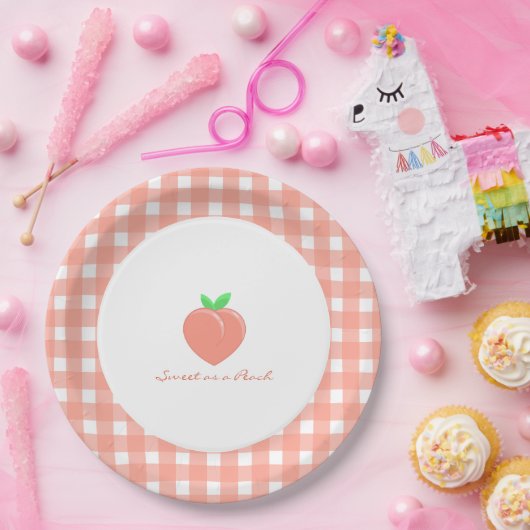 Sweet as a Peach Girly Birthday Pappteller (Party)