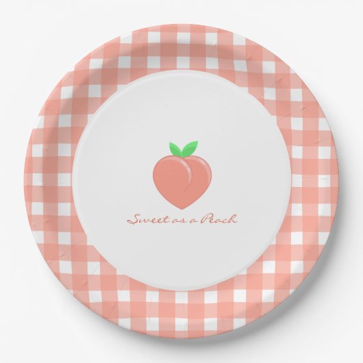 Sweet as a Peach Girly Birthday Pappteller (Vorderseite)